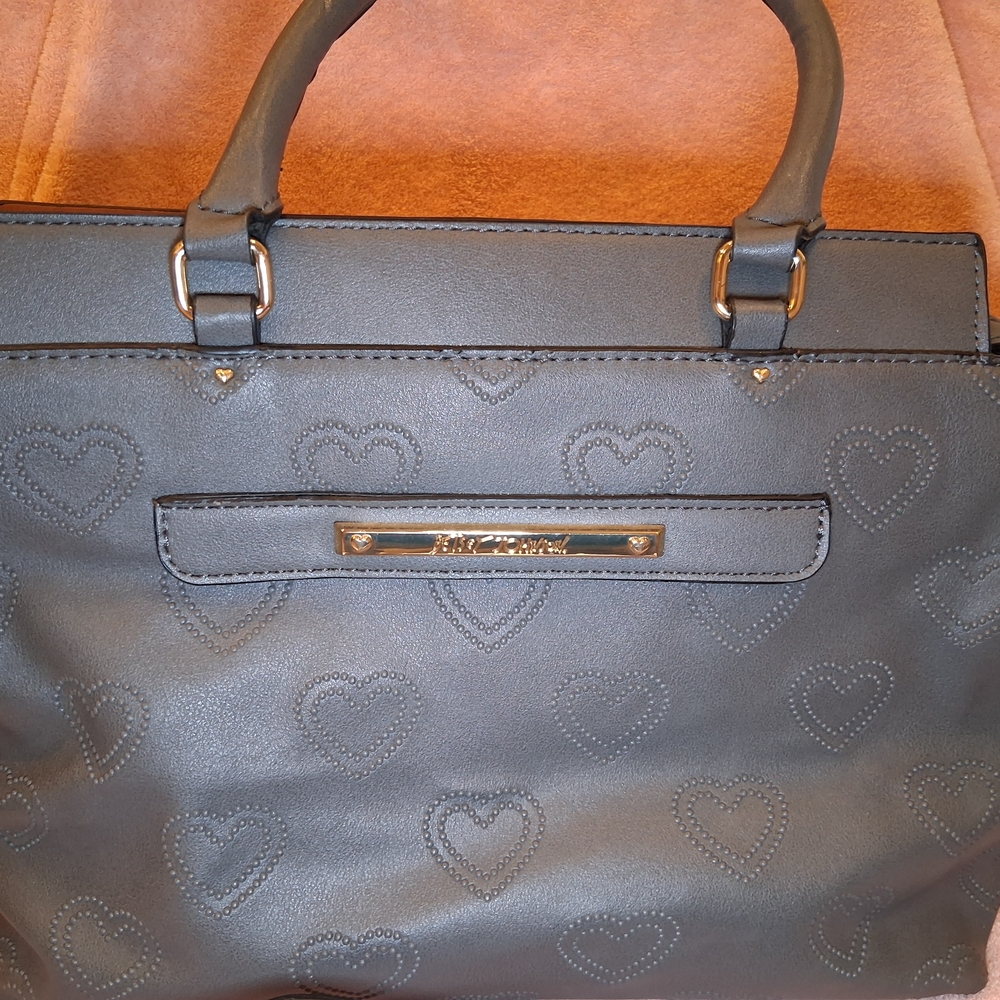 Betsey Johnson Black Heart-Embellished Satchel